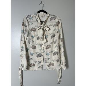 ModCloth Dinosaur Blouse Small